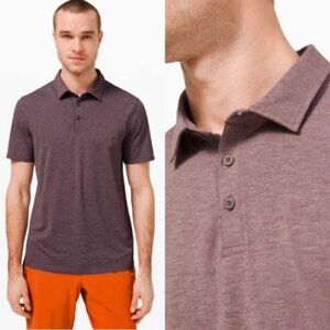 Lululemon Evolution Short Sleeve Polo In Heathered Goodnight Plum - Medium